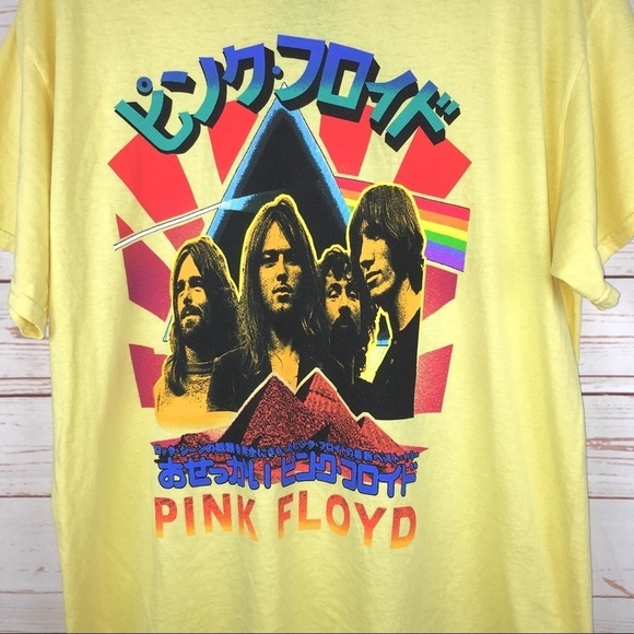 Pink Floyd Yellow Graphic Shirt by Forever 21 Sz L - Picture 3 of 5